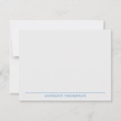 Modern Dusty Blue Line Stationery Mitteilungskarte (Vorderseite)