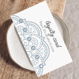 Modern Dusty Blue Mandala 6 Punch Loyalty Visitenkarte