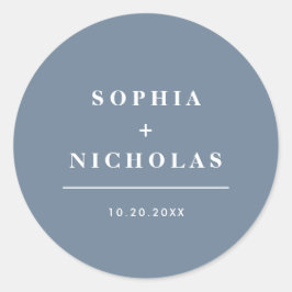 Modern Dusty Blue Minimal Parco Tassino Runder Aufkleber