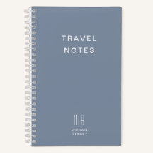 Modern Dusty Blue Monogram Travel