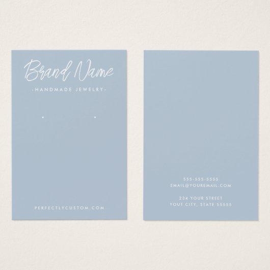 Modern dusty Blue Ohrring (Vorne & Hinten)