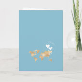 Modern Dusty Blue Passport World Map Kinderdusche Einladung (Rückseite)