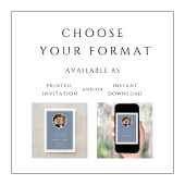 Modern Dusty Blue Photo Boy First Communion Einladung