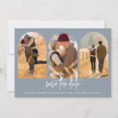 Modern Dusty Blue Save The Date (Vorderseite)