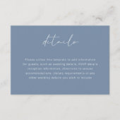 Modern Dusty Blue Script Wedding Details Begleitkarte (Vorderseite)