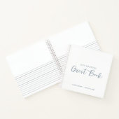 Modern Dusty Blue Script Wedding Guest Book Notizblock (Innenseite)