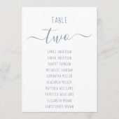 Modern Dusty Blue Script White Seating Chart Card (Vorderseite)