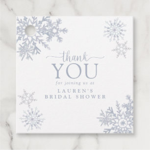 Modern Dusty Blue Snowflake Dusche Danke Geschenkanhänger