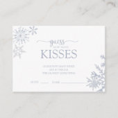 Modern Dusty Blue Snowflake Dusche Wie viele Küsse Begleitkarte (Vorderseite)