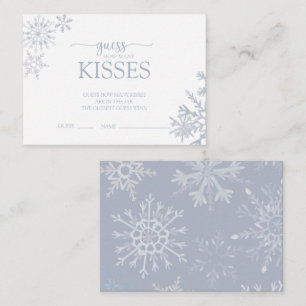 Modern Dusty Blue Snowflake Dusche Wie viele Küsse Begleitkarte