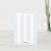 Modern Dusty Blue Stripe Oh Boy Baby Shower Dankeskarte (Rückseite)