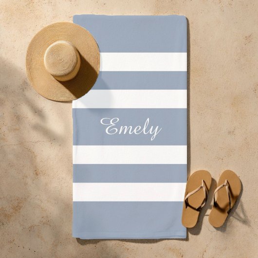 Modern Dusty Blue Striping Strandtuch