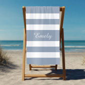 Modern Dusty Blue Striping Strandtuch