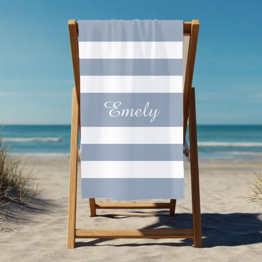 Modern Dusty Blue Striping Strandtuch