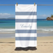 Modern Dusty Blue Striping Strandtuch