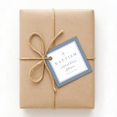 Modern Dusty Blue Thank You Baptism Geschenkanhänger