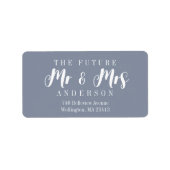 Modern Dusty Blue The Future Mr. und Mrs. Script Adressaufkleber (Vorne)