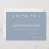 Modern Dusty Blue Wedding Danke Card (Vorderseite)