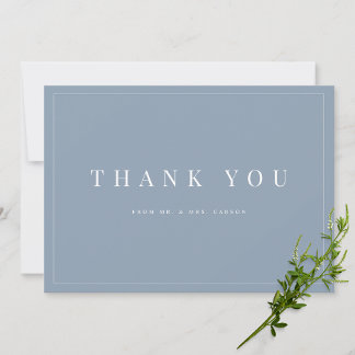 Modern Dusty Blue Wedding Danke Card
