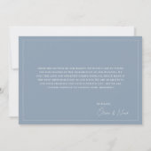 Modern Dusty Blue Wedding Danke Card (Rückseite)