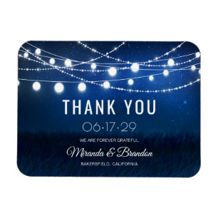 Modern Dusty Blue Wedding Danke Magnet