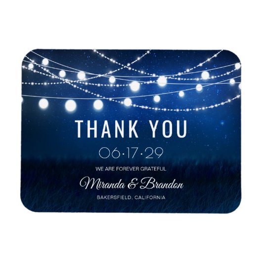 Modern Dusty Blue Wedding Danke Magnet (Horizontal)