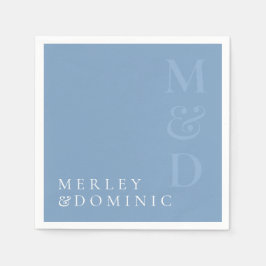 Modern Dusty Blue Wedding Dinner Party Serviette
