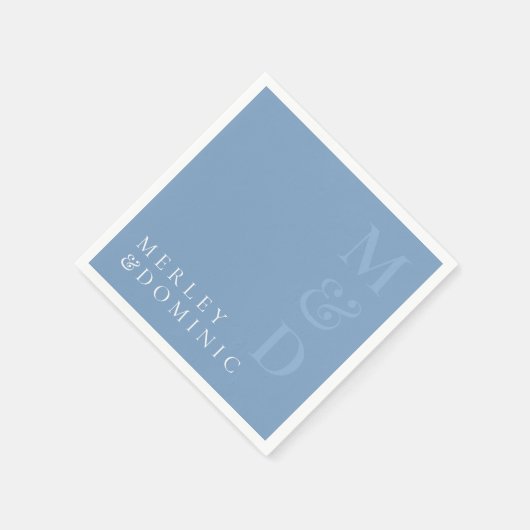 Modern Dusty Blue Wedding Dinner Party Serviette (Ecke)