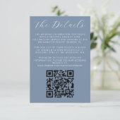 Modern Dusty Blue Wedding Einladung Details (Stehend Vorderseite)