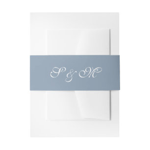 Modern Dusty Blue Wedding Einladungsbanderole