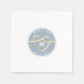 Modern Dusty Blue Wedding Monogram Napkins Serviette (Vorderseite)