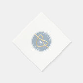 Modern Dusty Blue Wedding Monogram Napkins Serviette (Ecke)