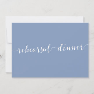 Modern Dusty Blue Wedding Rehearsal Invitations Einladung