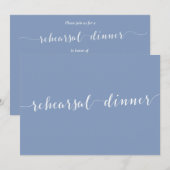 Modern Dusty Blue Wedding Rehearsal Invitations Einladung (Vorne/Hinten)