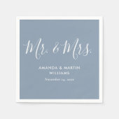 Modern Dusty Blue Wedding Serviette (Vorderseite)