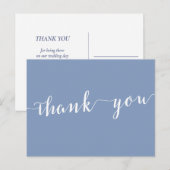 Modern Dusty Blue Wedding Thank You Postcards Postkarte (Vorne/Hinten)