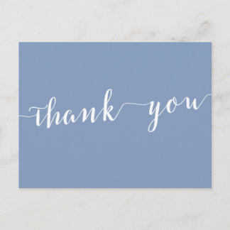 Modern Dusty Blue Wedding Thank You Postcards Postkarte