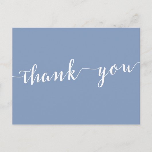 Modern Dusty Blue Wedding Thank You Postcards Postkarte (Vorderseite)