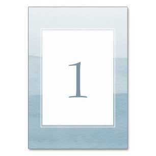 Modern Dusty Blue Wedding Tischnummer