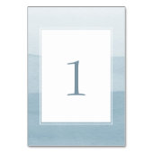 Modern Dusty Blue Wedding Tischnummer (Vorderseite)
