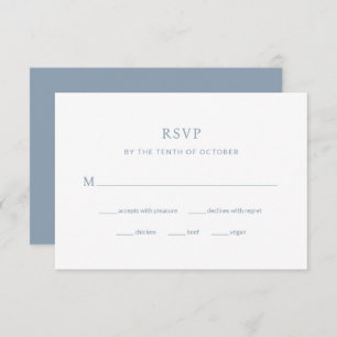 Modern Dusty Blue Wedding Wahl RSVP Karte