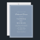 modern dusty blue white frame rehearsal dinner einladung<br><div class="desc">modern dusty blue and white design with a frame and custom text</div>
