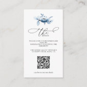 Modern Dusty Floral QR Code Wedding Details Begleitkarte (Vorderseite)