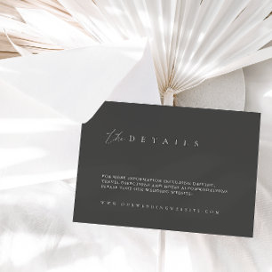 Modern Dusty Gray Wedding Details Enclosure Card Begleitkarte