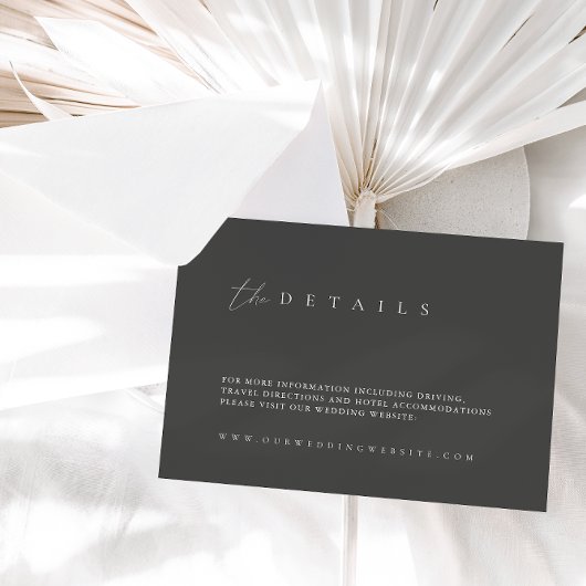 Modern Dusty Gray Wedding Details Enclosure Card Begleitkarte