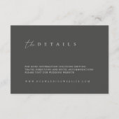 Modern Dusty Gray Wedding Details Enclosure Card Begleitkarte (Vorderseite)