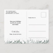 Modern Dusty Green Calligraphy Frohe Weihnachten Postkarte (Rückseite)