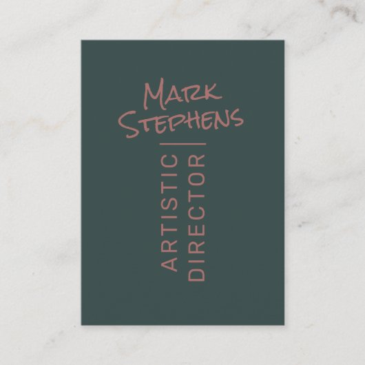 Modern Dusty Green Simple Hand Letted Minimalistis Visitenkarte (Vorderseite)