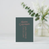 Modern Dusty Green Simple Hand Letted Minimalistis Visitenkarte (Stehend Vorderseite)