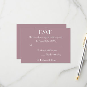Modern Dusty Mauve Wedding RSVP Einladungskarte